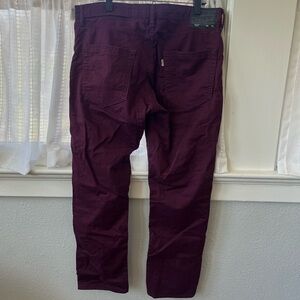 Levi’s 511 Commuter Burgundy Straight-Leg jeans, size 36x30